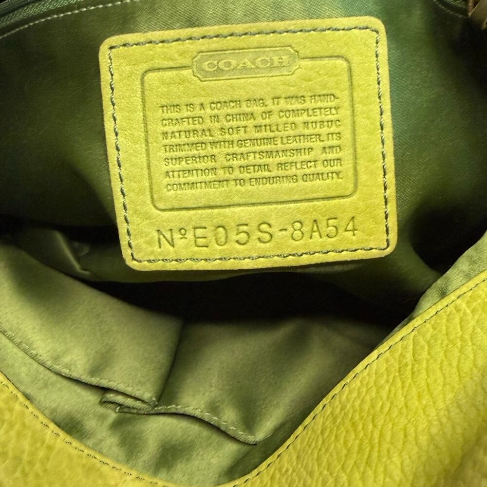 RARE y2k COACH 8A54 Chelsea Hobo Turnlock Nubuc Green Shoulder Bag - Picture 10 of 12